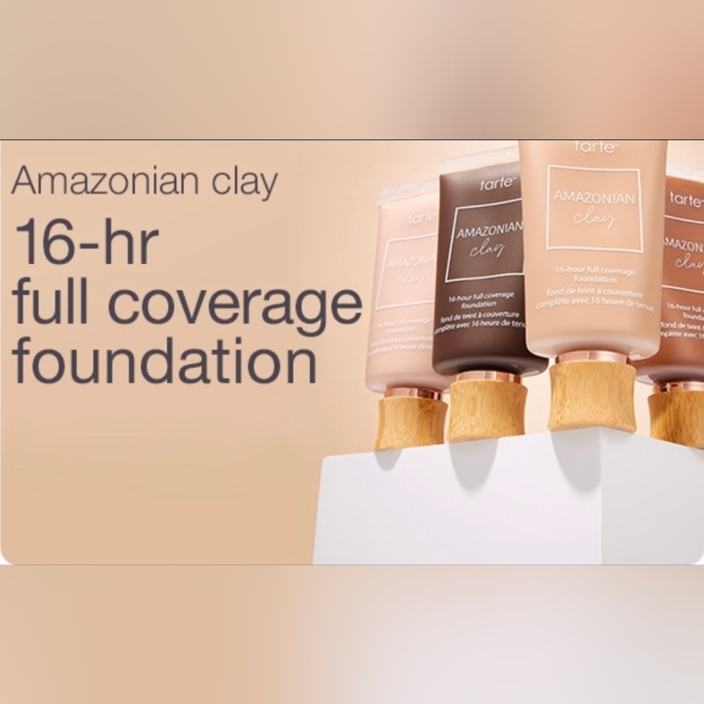 ⭐️ HP ⭐️ MEDIUM SAND Tarte Amazonian Clay 12-Hour Full Coverage Foundation NWT - Picture 5 of 6